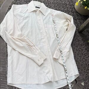 Agenda Men’s Cream Button-Up Shirt 35% cotton 65% polyester 15-15.5